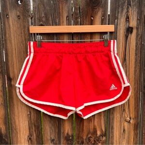 Adidas Climalite Red Perforated Elastic Waist Running Athletic Shorts, Women’s M